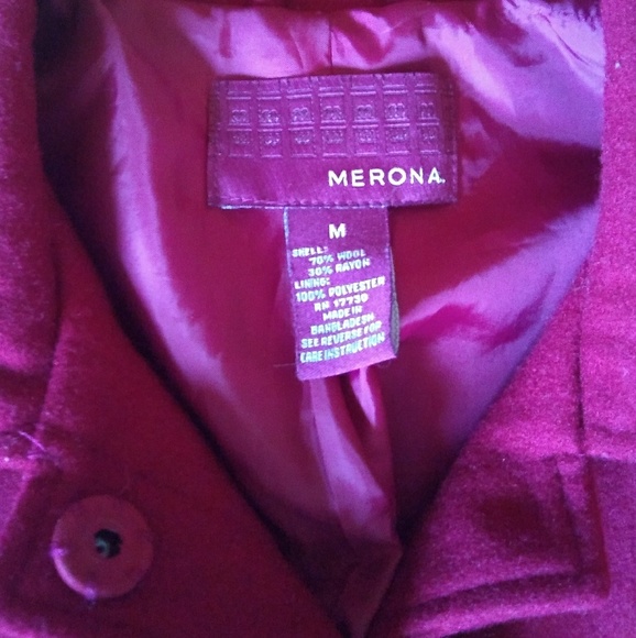 Merona red wool trench coat - Picture 5 of 5